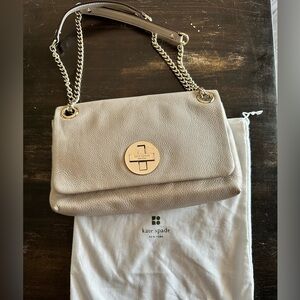 Kate Spade nude/light cream and gold dress purse w/dust bag